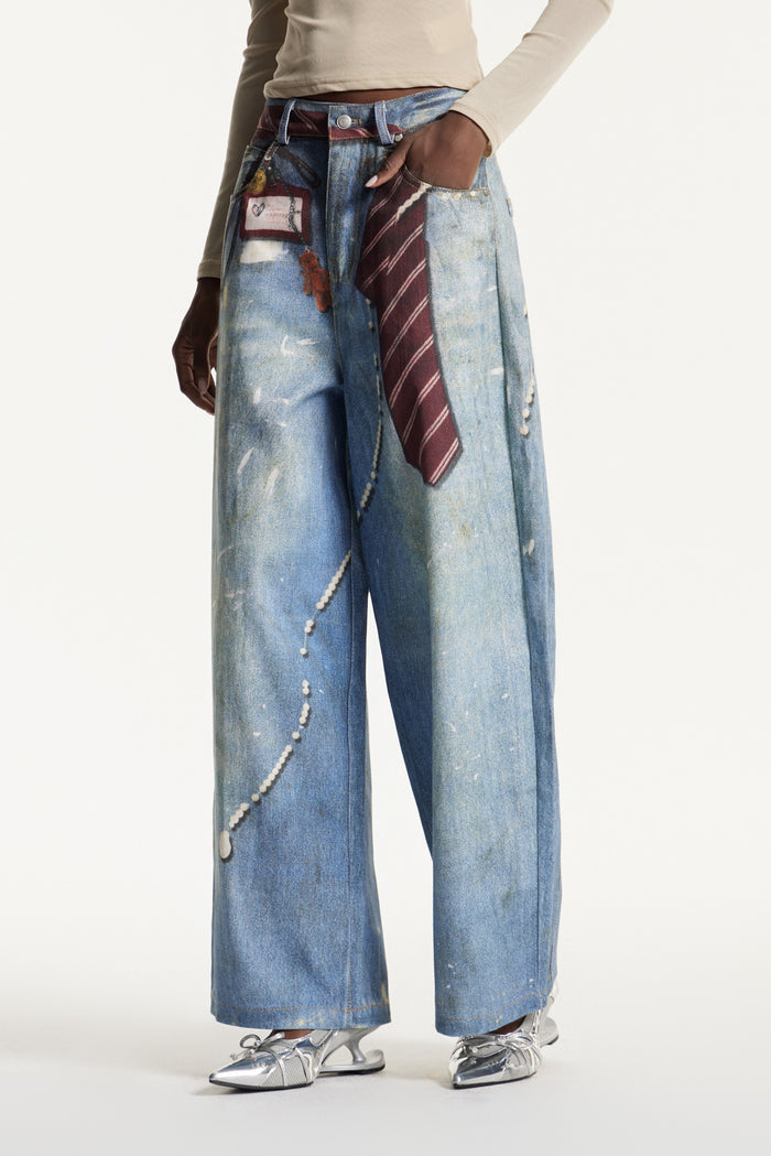 Edvaldo Print Baggy Jeans