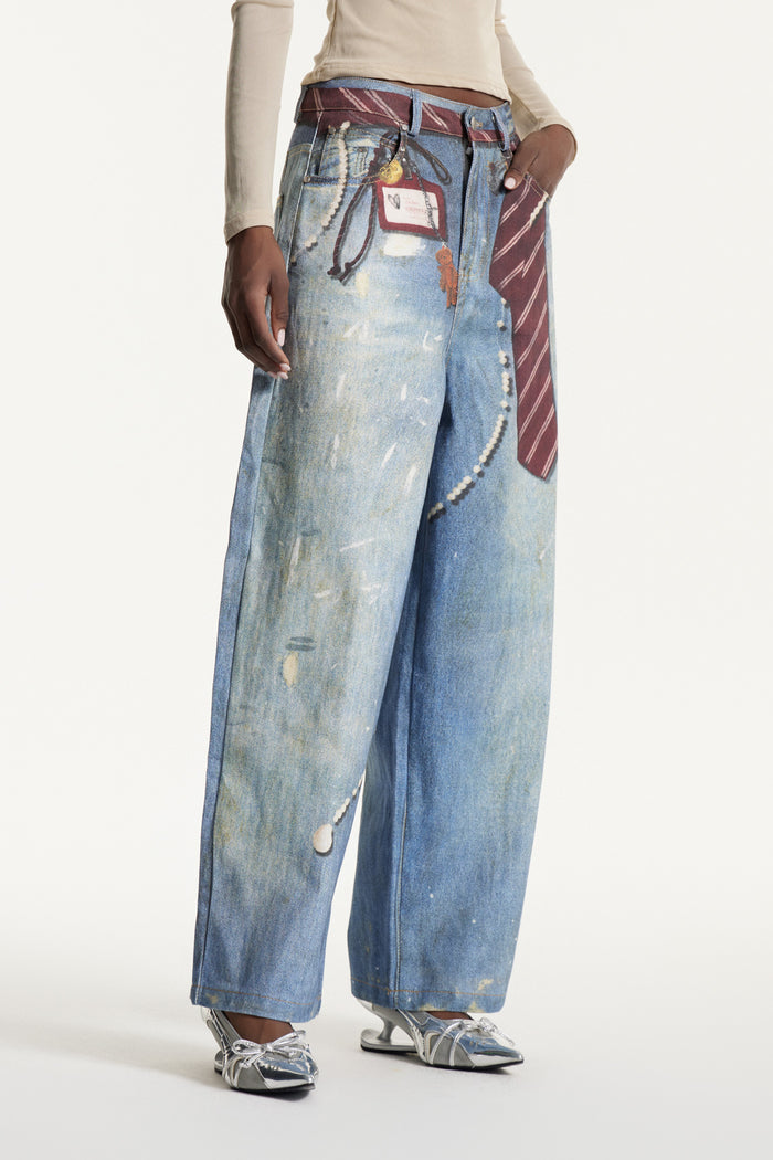 Edvaldo Print Baggy Jeans