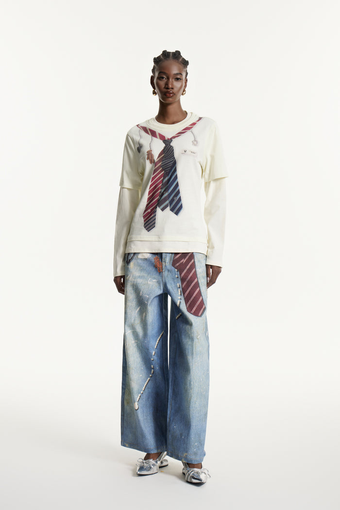 Edvaldo Print Deconstruct Top