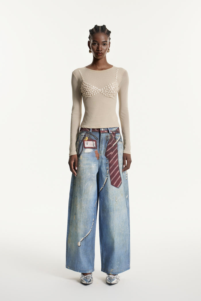 Edvard Button Mesh Top