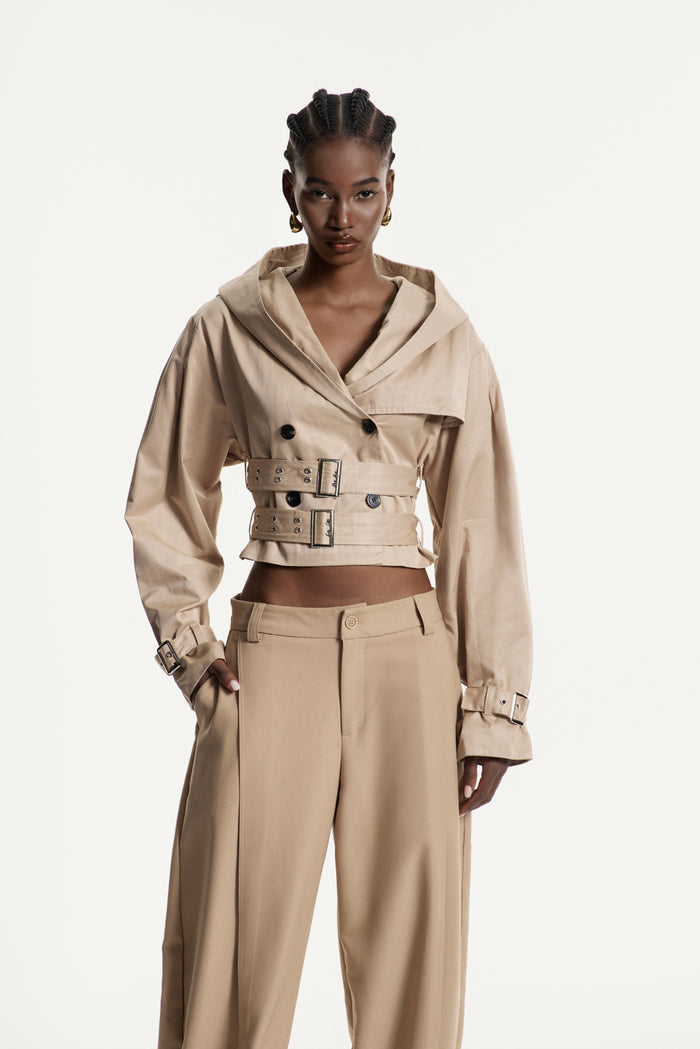 Edweena Balloon Sleeve Trench Coat