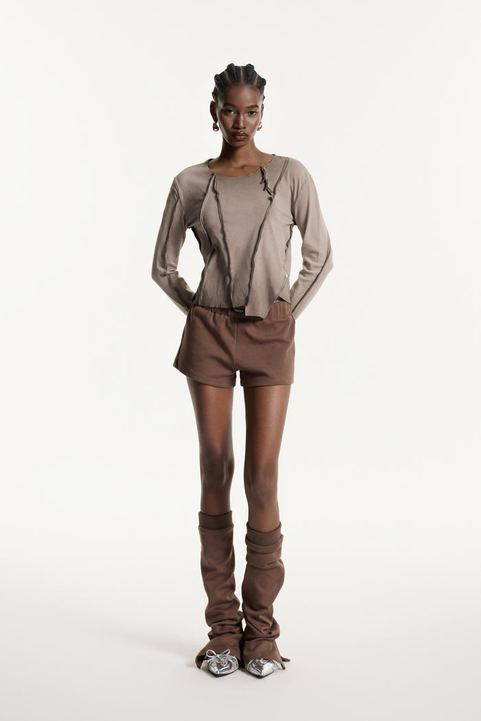 Edwin Deconstruct Asymmetric Top In Khaki