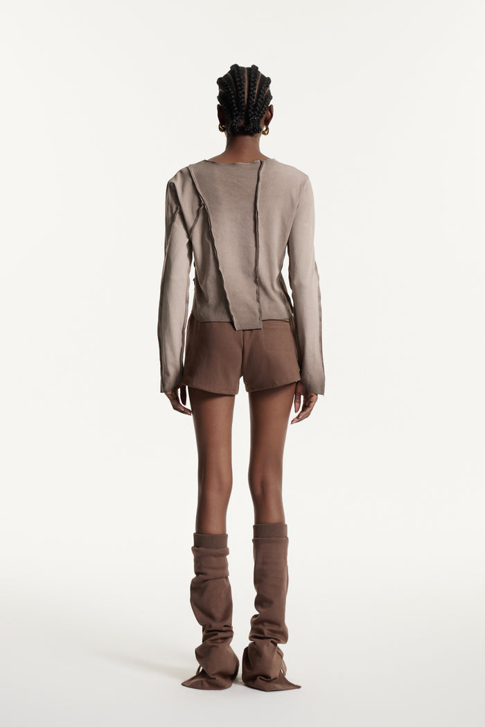 Edwin Deconstruct Asymmetric Top In Khaki