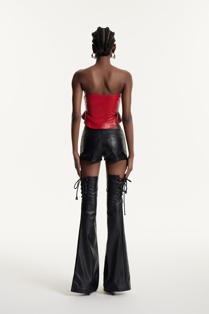 Eef Strapless Leather Top