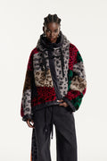 Eemeli Faux Fur Deconstruct Leopard Jacket