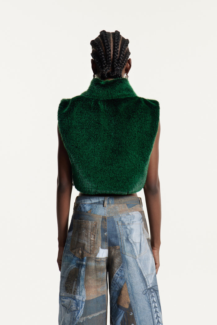 Effrosyni Faux Fur Crop Top