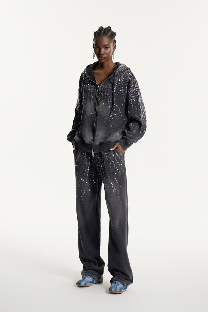 Efnan Crystal Hooded Pants Set