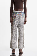 Ekkehardt Bleached Leopard Print Jeans