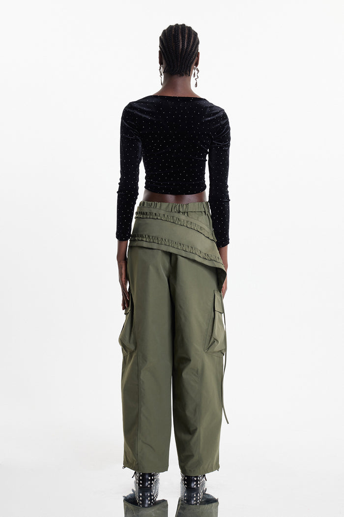 Elazar Deconstruct Asymmetric Cargo Pants In Green