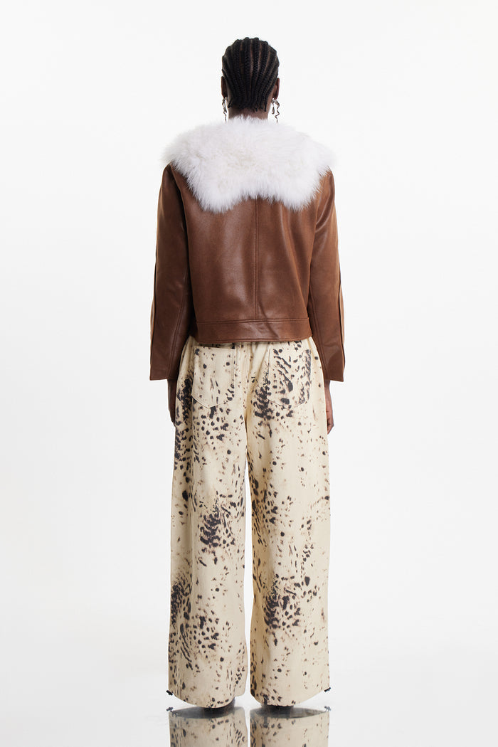 Elchanan Cutout Leopard Stripe Pants