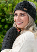Aran Cable Handwarmers - Charcoal