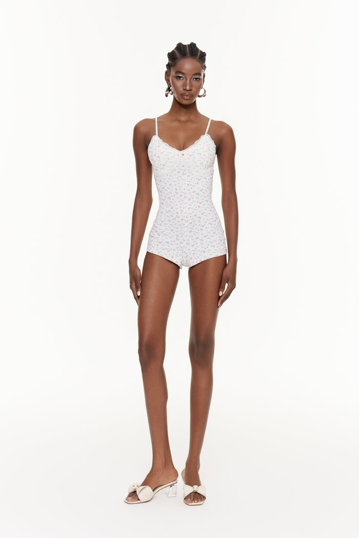 Faheem Spaghetti Print Playsuit