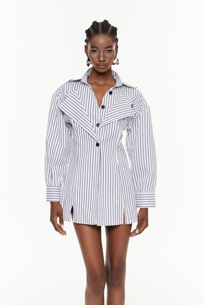 Fahima Stripe Deconstruct Shirt