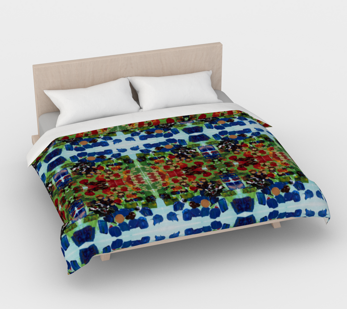 "Fall Garden" Duvet Cover (Blue, Greed, Red)