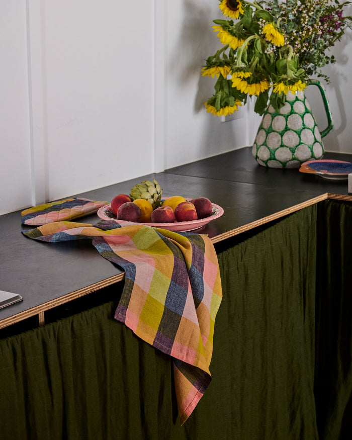 Florida Tartan Tea Towel