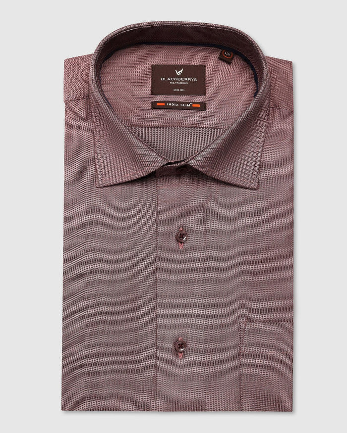 Formal Dusty Pink Textured Shirt - Adam