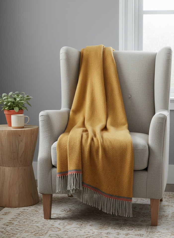 Foxford Moy Cashmere And Lambswool Throw