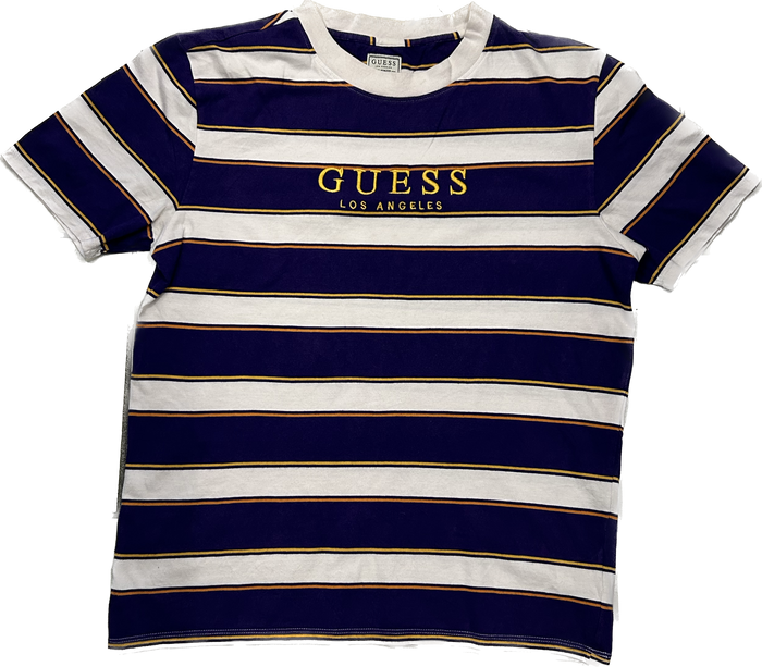 Guess Purple and White Stripe T-shirt