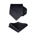 Plaid Tie Handkerchief Set - BLACK-2