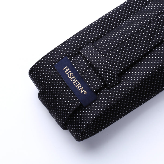 Plaid Tie Handkerchief Set - BLACK-2