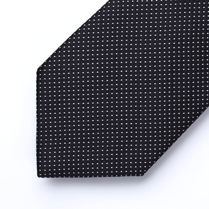 Plaid Tie Handkerchief Set - BLACK-2