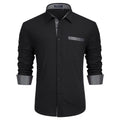 Casual Formal Shirt with Pocket - BLACK