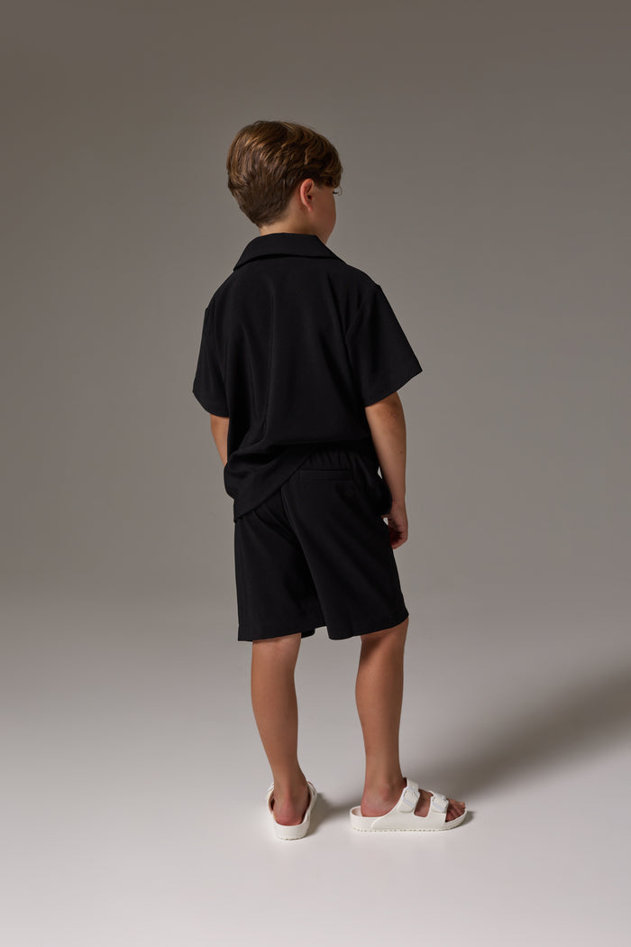 JUNIOR RIBBED SHORTS - BLACK