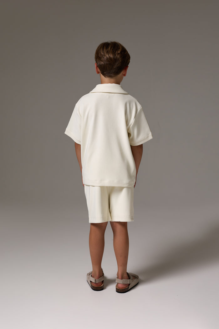 JUNIOR RIBBED SHORTS - STONE