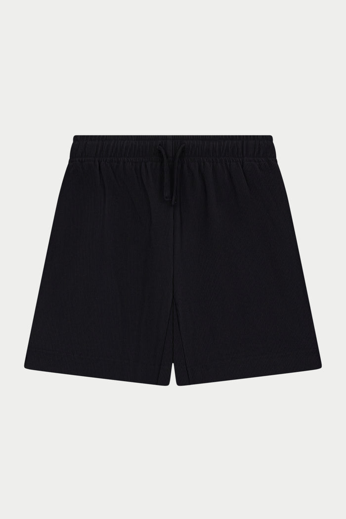 KIDS RIBBED SHORTS - BLACK