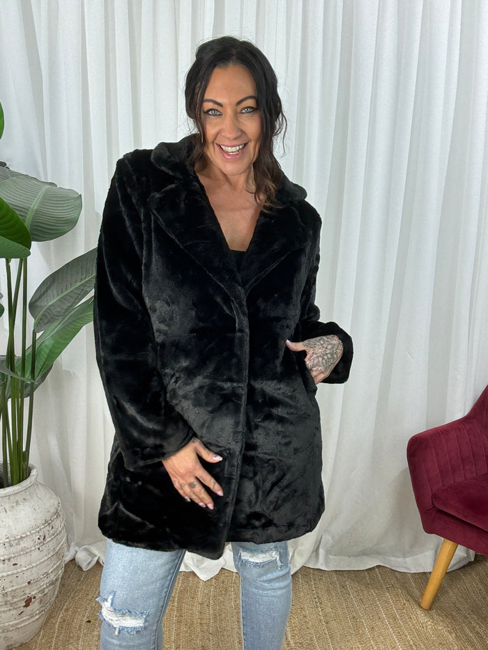 LONG Zoe Faux Fur Jacket (EOFY SALE)
