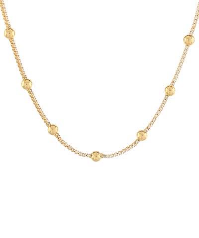Luxe 18K Gold Dipped Crystal Station Choker Necklace