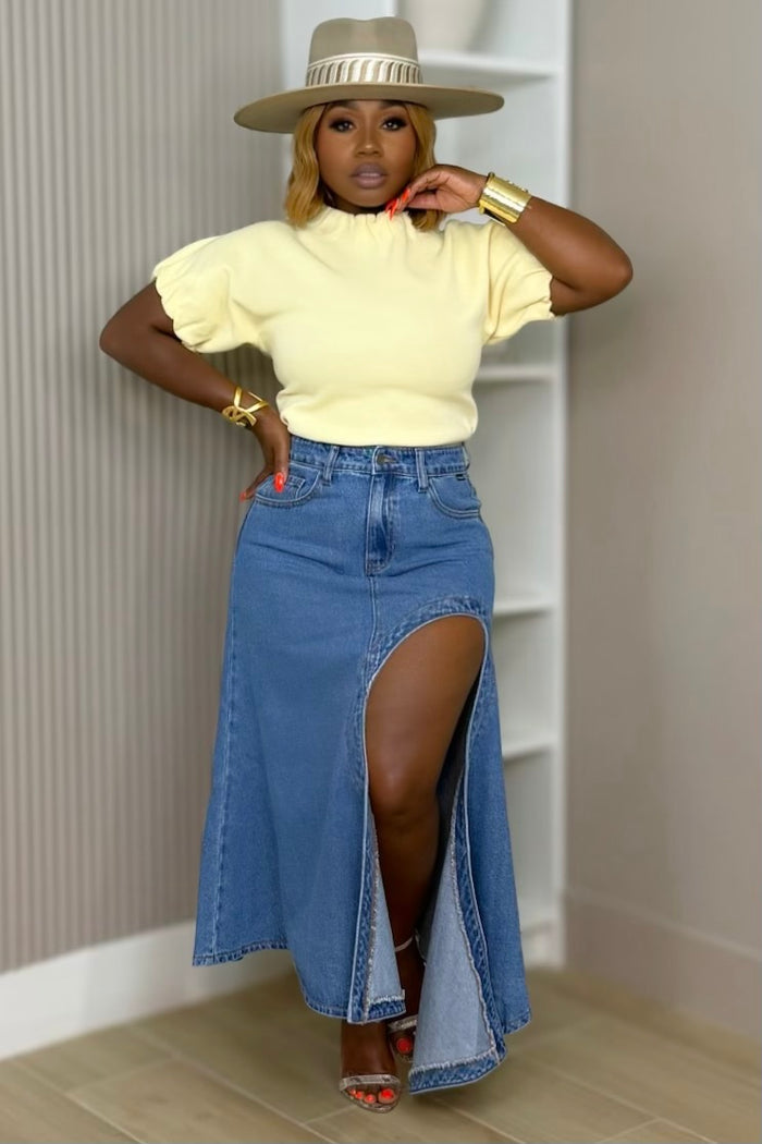 Marlowe Luxury Knit Top - Yellow