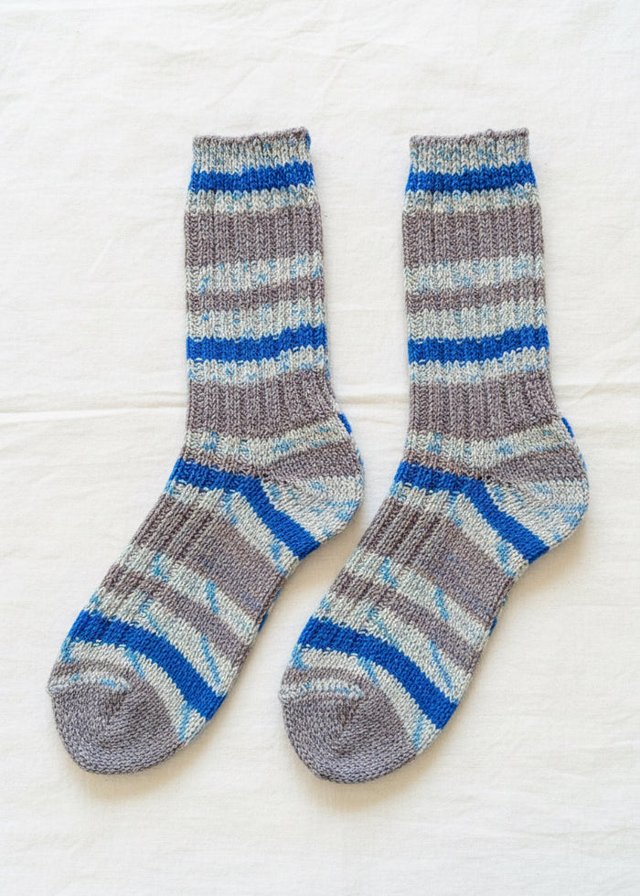 Wool Fair Isle Socks | Brown Royal Ecru