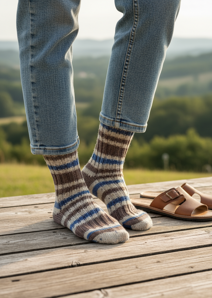 Fair Isle Socks | Brown Royal Ecru