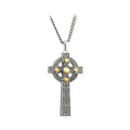 Men's Silver & 10K Gold Dome Large Celtic Cross