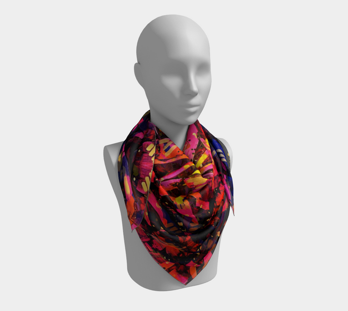 "Mercy" Square Scarf (Orange, Pink, Purple)
