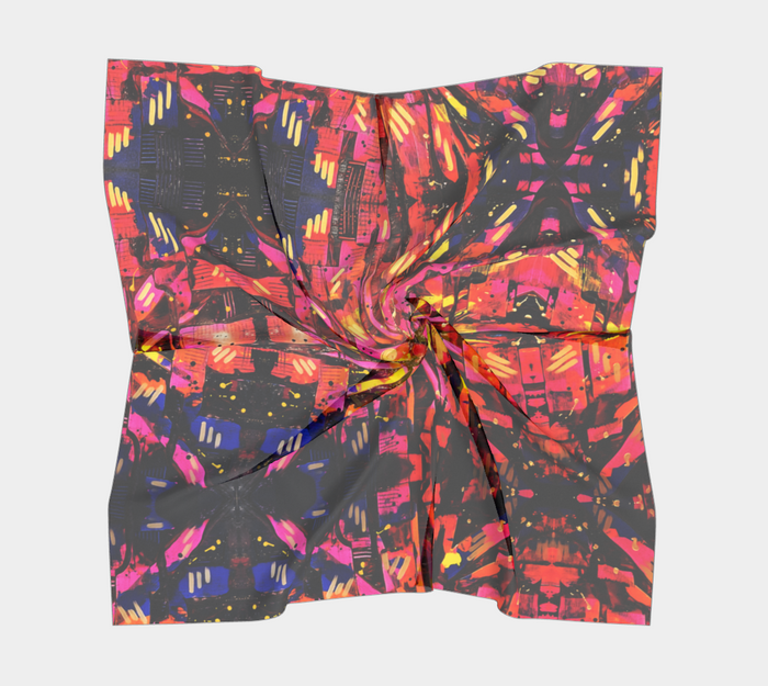 "Mercy" Square Scarf (Orange, Pink, Purple)