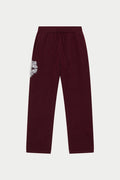 MONOGRAM FLUFFY KNIT JOGGERS - BURGUNDY