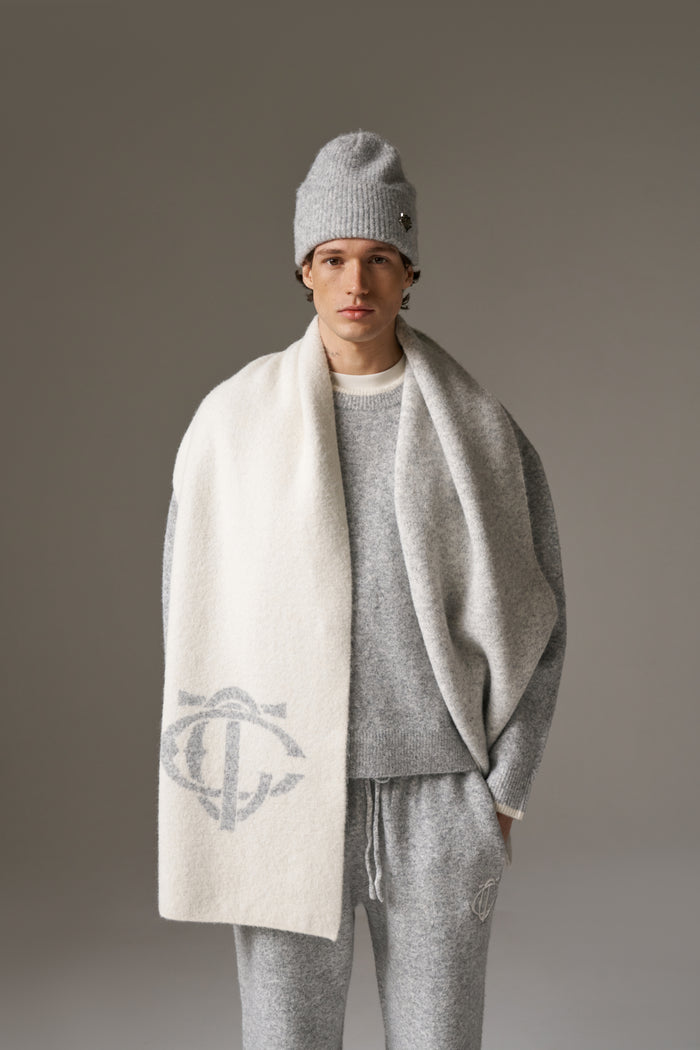 MONOGRAM SCARF - OFF WHITE