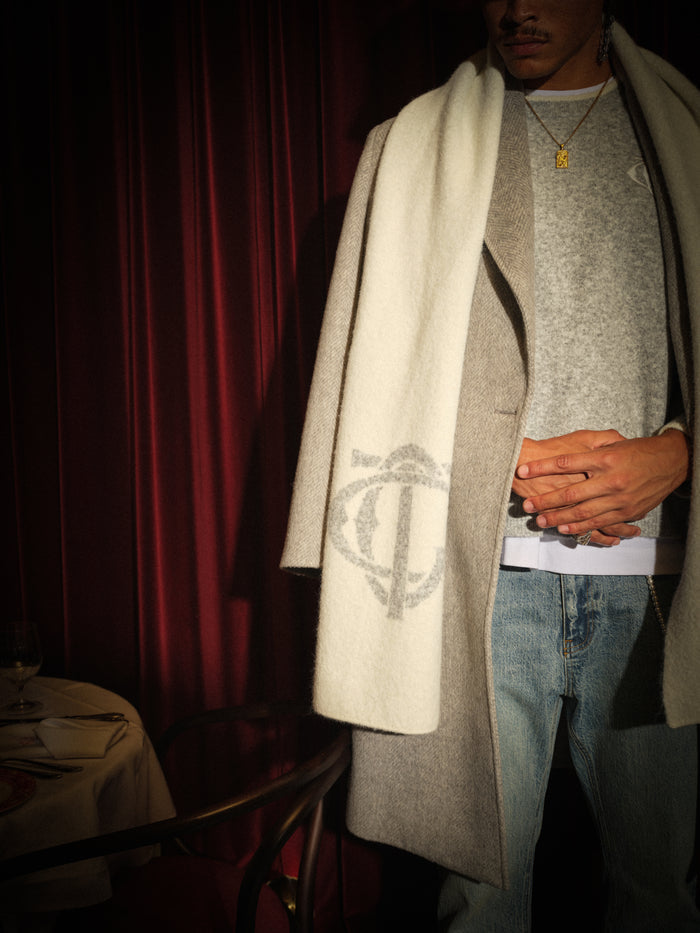 MONOGRAM SCARF - OFF WHITE