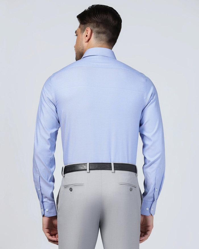 Non Iron Formal Blue Check Shirt - Zoi