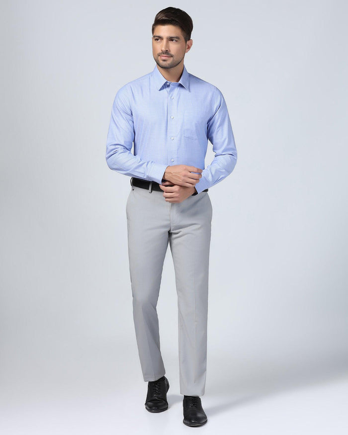 Non Iron Formal Blue Check Shirt - Zoi