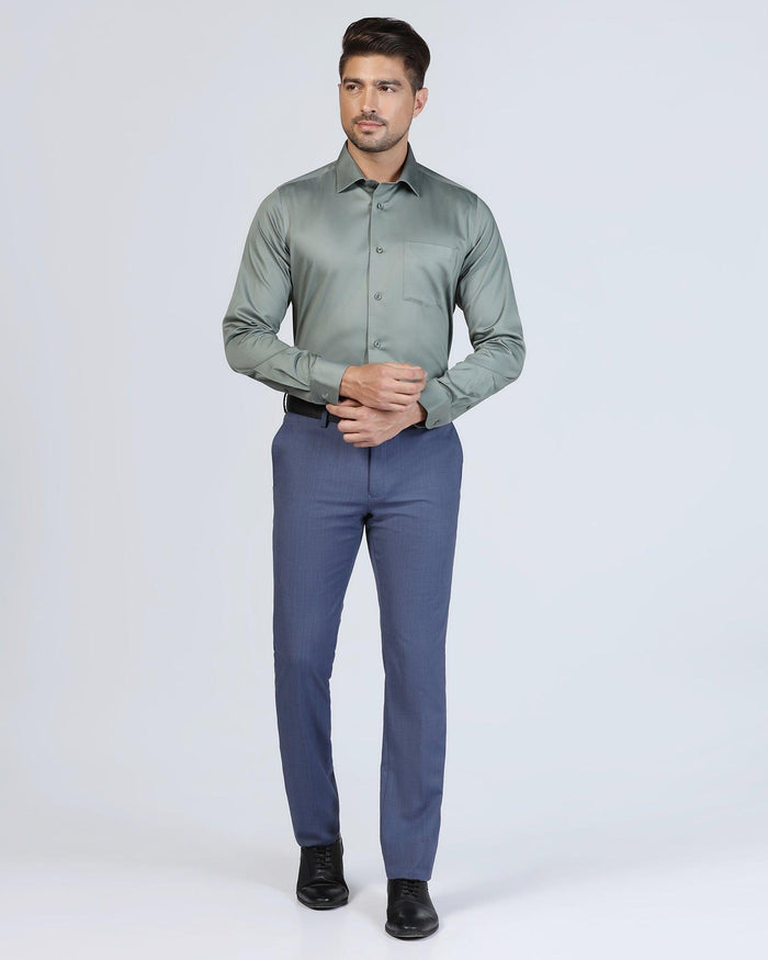 Non Iron Formal Olive Solid Shirt - Rolf