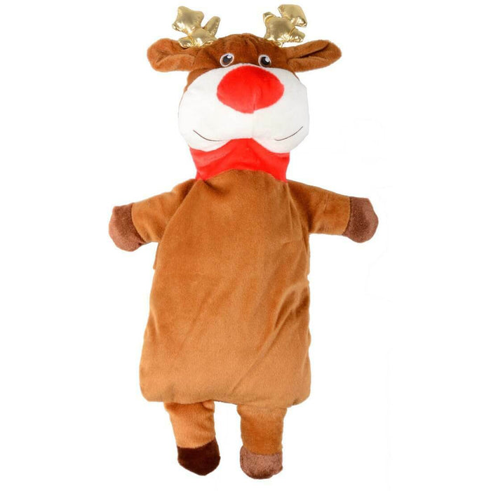Novelty Christmas Reindeer Hot Water Bottle With Cover