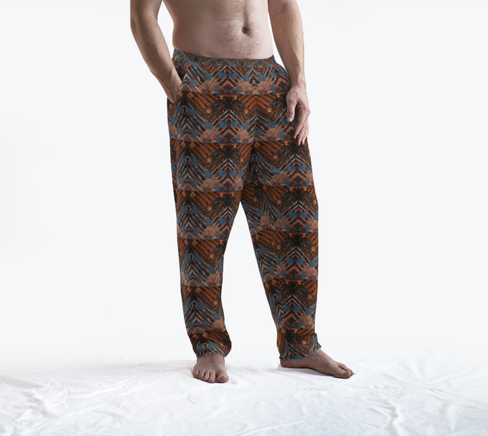"Orange Geometric" Lounge Pants (Orange, Blue)