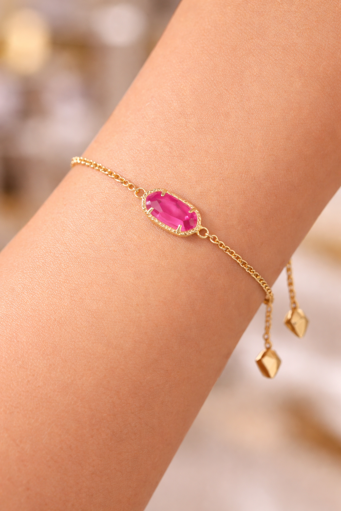 Pink Prism 14K Gold Statement Bracelet