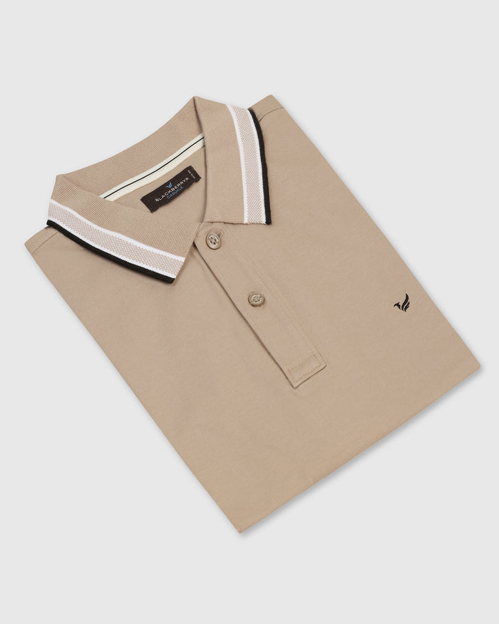 Polo Beige Solid T-Shirt - Taurus