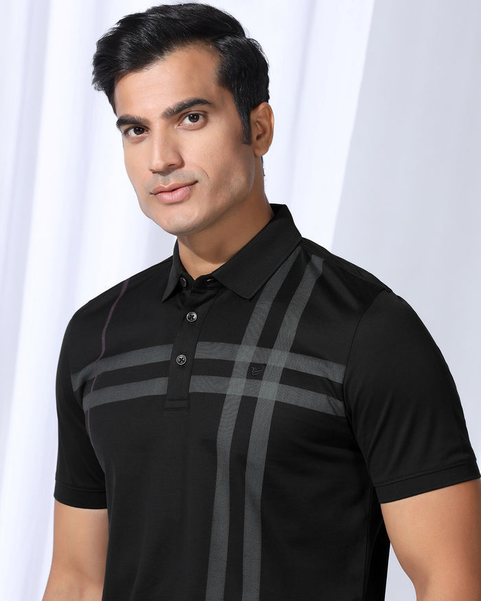 Polo Black Printed T-Shirt - Saddy
