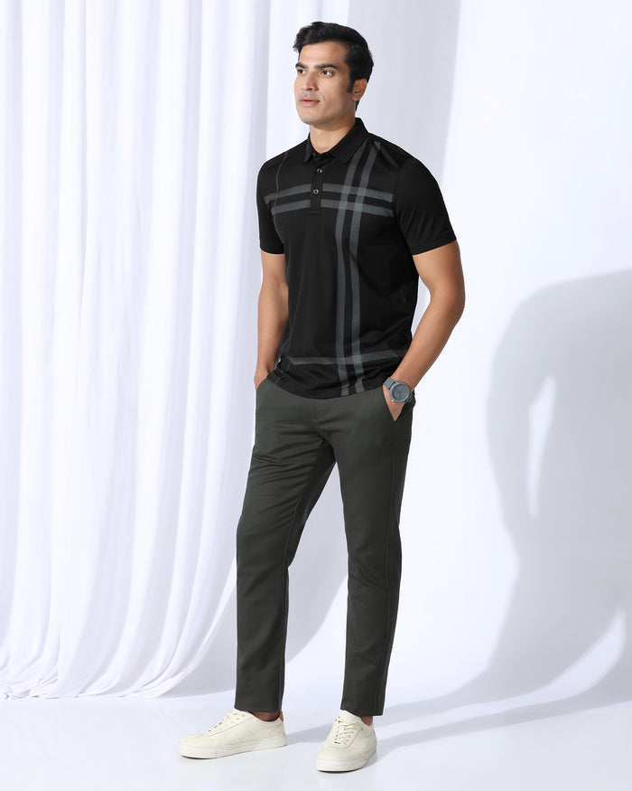 Polo Black Printed T-Shirt - Saddy