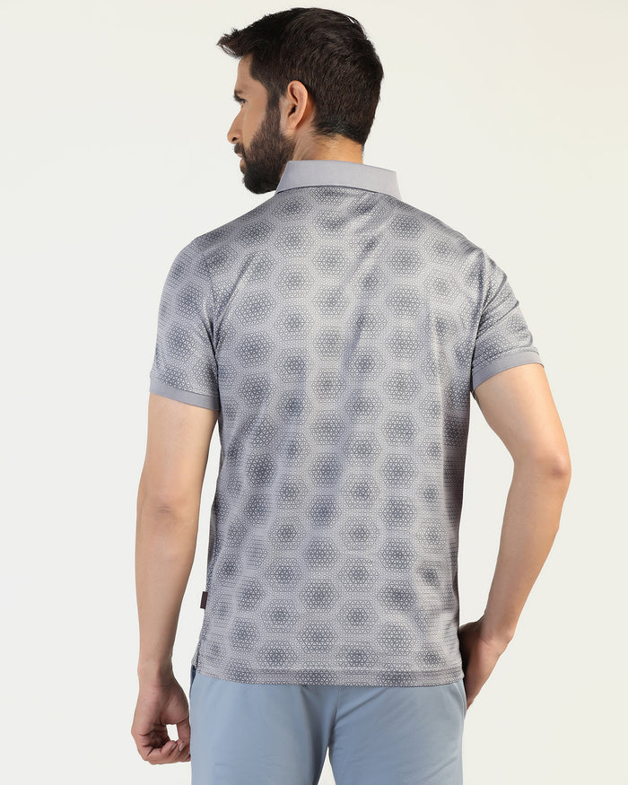 Polo Grey Printed T-Shirt - Hex
